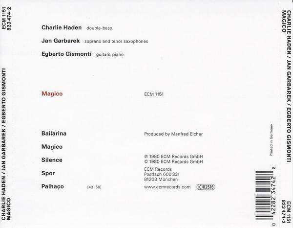 Charlie Haden / Jan Garbarek / Egberto Gismonti - Magico (CD, Album, RE, RP) (Near Mint (NM or M-)) - Image 4