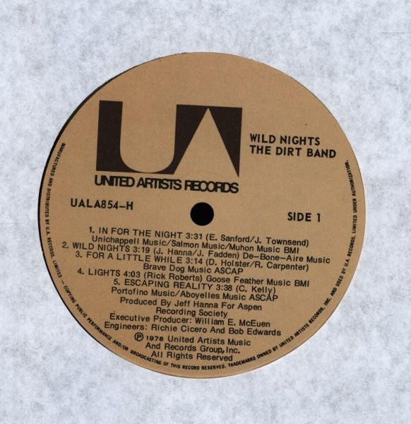 The Dirt Band - Wild Nights (LP, Album) (Mint (M)) - Image 3