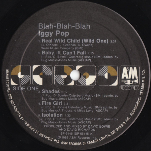 Iggy Pop - Blah-Blah-Blah (LP, Album, Bla) (Mint (M)) - Image 2