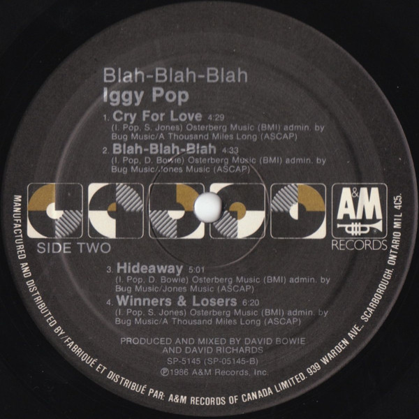 Iggy Pop - Blah-Blah-Blah (LP, Album, Bla) (Mint (M)) - Image 3