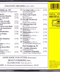 Alternative view of Johannes Brahms - Anne Sofie Von Otter • Bengt Forsberg - Lieder (CD) (Near Mint (NM or M-))