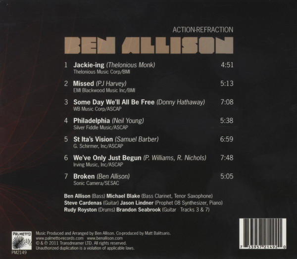 Ben Allison - Action-Refraction (CD, Album) (Near Mint (NM or M-)) - Image 2