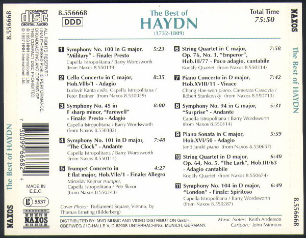 Joseph Haydn - The Best Of Haydn (CD, Comp) (Near Mint (NM or M-)) - Image 2