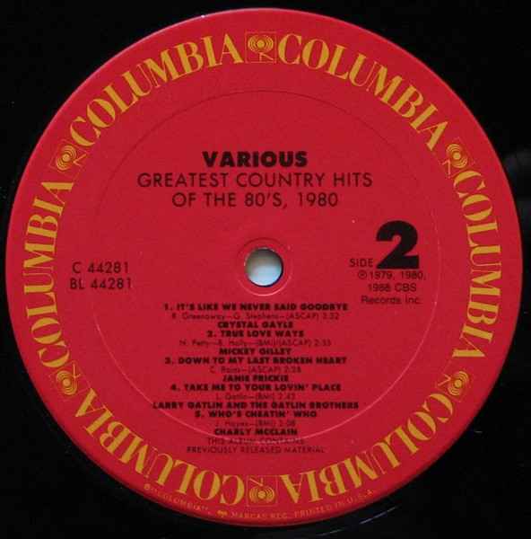Various - Greatest Country Hits Of The 80's, 1980 (LP, Comp, Car) (Mint (M)) - Image 4