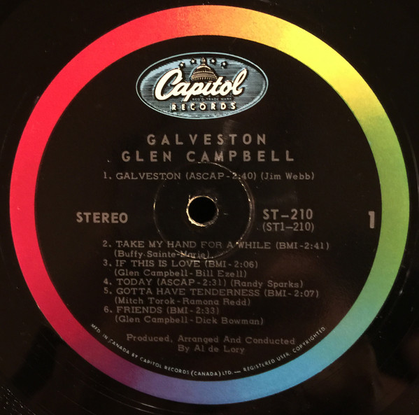 Glen Campbell - Galveston (LP, Album) (Mint (M)) - Image 3