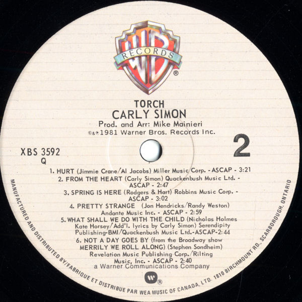 Carly Simon - Torch (LP, Album) (Mint (M)) - Image 4