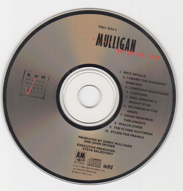 Gerry Mulligan - Lonesome Boulevard (CD, Album) (Near Mint (NM or M-)) - Image 3