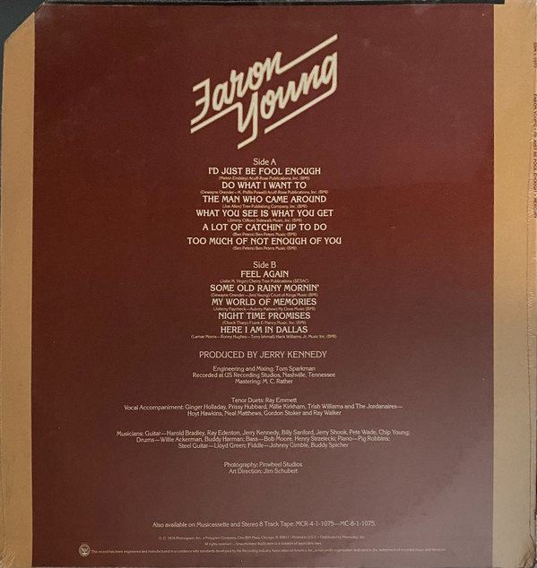 Faron Young - I'd Just Be Fool Enough (LP, Album) (Mint (M)) - Image 2