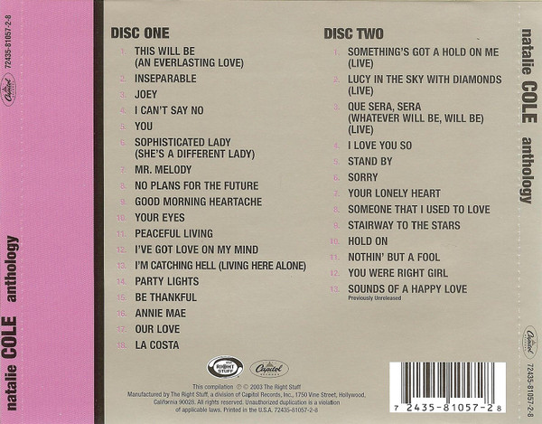 Natalie Cole - Anthology (2xCD, Comp) (Near Mint (NM or M-)) - Image 2