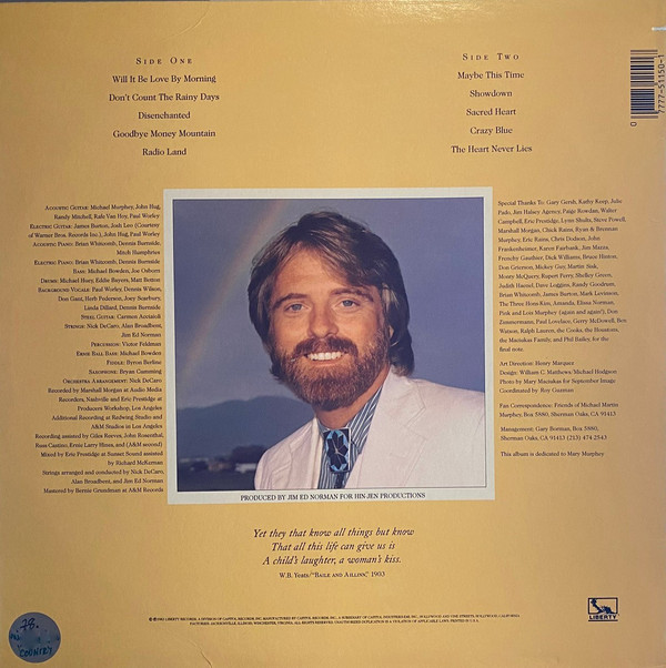 Michael Martin Murphey - The Heart Never Lies (LP, Album, Win) (Mint (M)) - Image 2