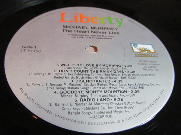 Michael Martin Murphey - The Heart Never Lies (LP, Album, Win) (Mint (M)) - Image 3