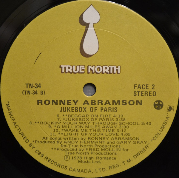 Ronney Abramson - Jukebox Of Paris (LP, Album) (Mint (M)) - Image 4