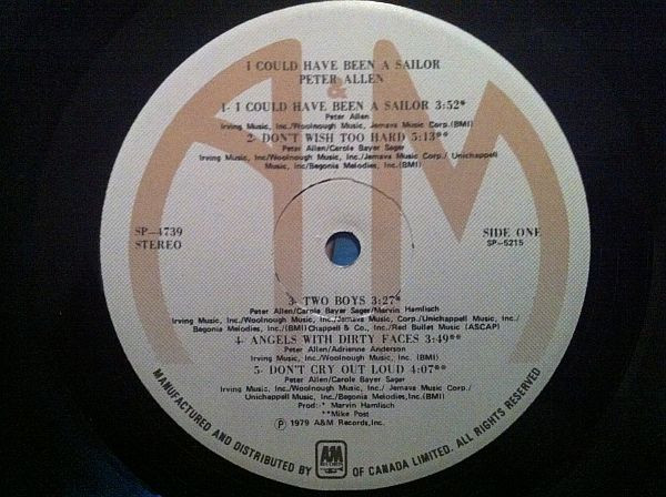Peter Allen - I Could Have Been A Sailor (LP, Album) (Mint (M)) - Image 2