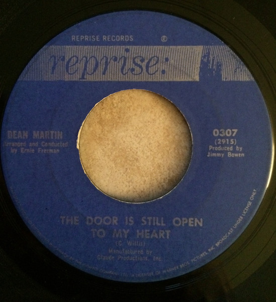 Dean Martin - The Door Is Still Open To My Heart / Every Minute Every Hour (7", Single) (Very Good Plus (VG+))