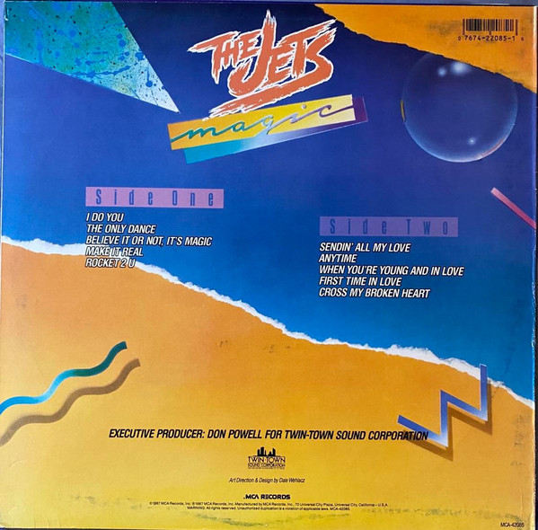 The Jets - Magic (LP, Album, Glo) (Mint (M)) - Image 2