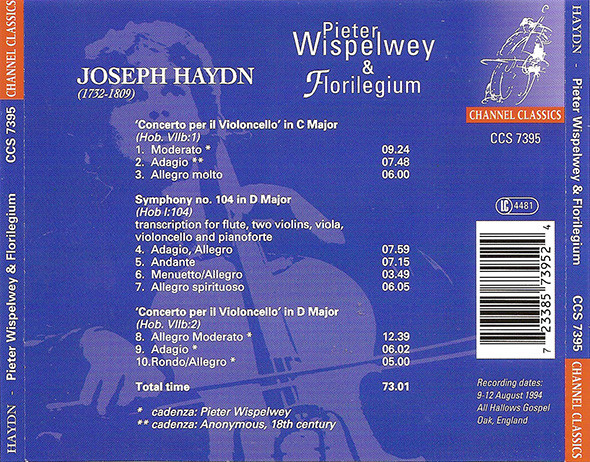 Joseph Haydn – Pieter Wispelwey, Ensemble Florilegium - Cello Concertos In C & D, Symphony No. 104 (CD, Album) (Near Mint (NM or M-)) - Image 2