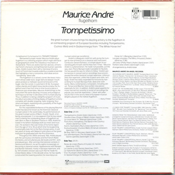 Maurice André - Trompetissimo - Virtuoso Showpieces From The Swiss Alps (LP, Album) (Mint (M)) - Image 2