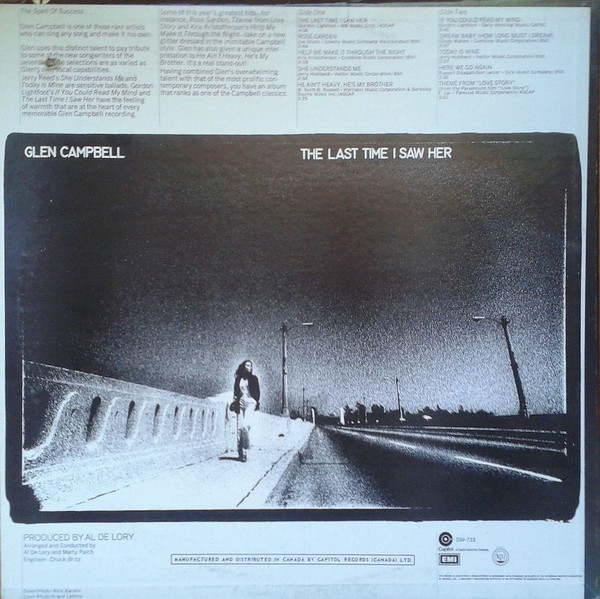 Glen Campbell - The Last Time I Saw Her (LP, Album) (Mint (M)) - Image 2