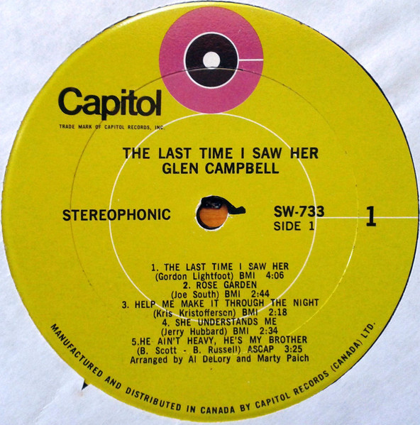Glen Campbell - The Last Time I Saw Her (LP, Album) (Mint (M)) - Image 3