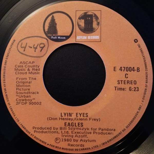 Johnny Lee (3) / Eagles - Lookin' For Love / Lyin' Eyes (7") (Near Mint (NM or M-)) - Image 2