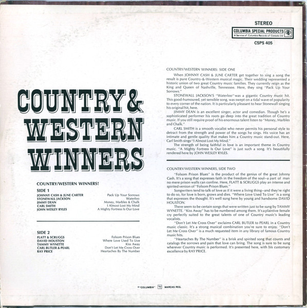 Various - Country & Western Winners (LP, Comp) (Mint (M)) - Image 2