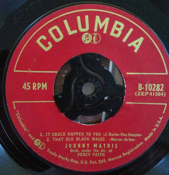 Johnny Mathis - Too Close For Comfort (7", EP) (Near Mint (NM or M-)) - Image 2
