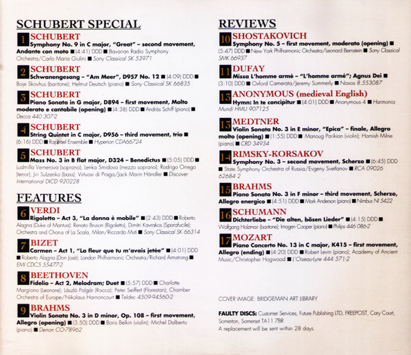 Various - Classic CD 65 - Schubert Special (CD, Comp) (Near Mint (NM or M-)) - Image 2