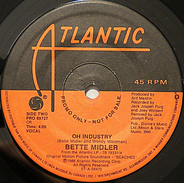 Bette Midler - Wind Beneath My Wings (7", Single, Promo, Sol) (Near Mint (NM or M-)) - Image 2