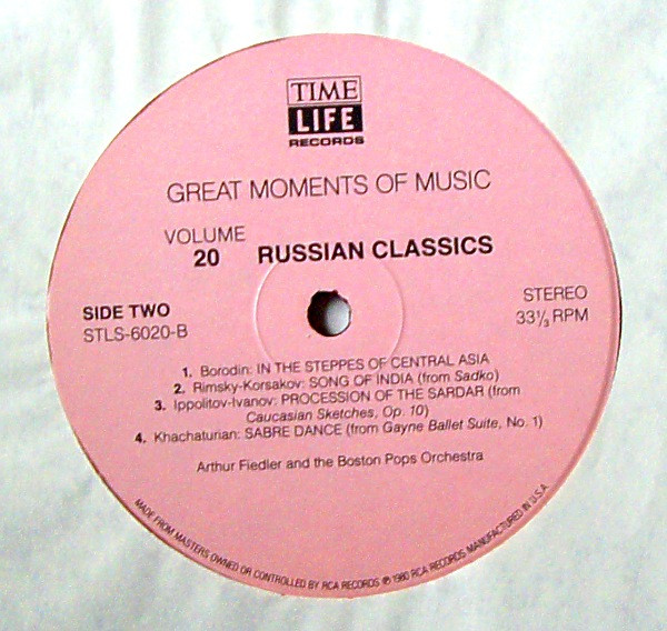 Arthur Fiedler And Boston Pops Orchestra - Great Moments Of Music Volume 20: Russian Classics (LP, Comp) (Mint (M)) - Image 4