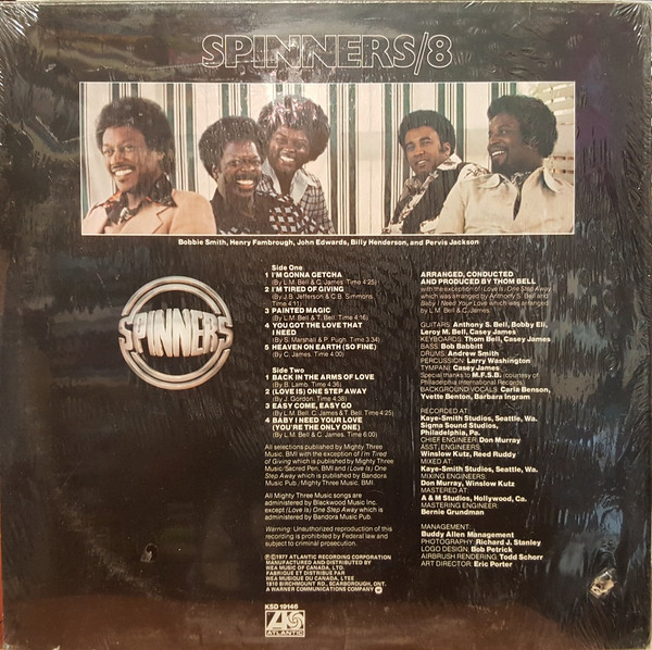 Spinners - Spinners/8 (LP, Album) (Mint (M)) - Image 2