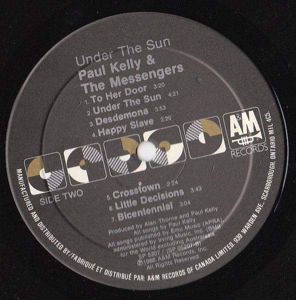 Paul Kelly And The Messengers - Under The Sun (LP, Album) (Mint (M)) - Image 3