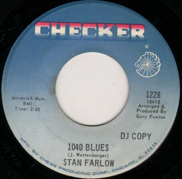 Stan Farlow - Hot Wheels / 1040 Blues (7", Single, Promo) (Very Good Plus (VG+)) - Image 2