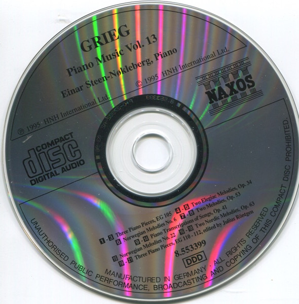 Edvard Grieg, Einar Steen-Nøkleberg - Piano Music Vol. 13 (CD, Album) (Near Mint (NM or M-)) - Image 3