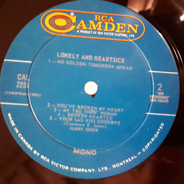 Hank Snow - Lonely And Heartsick (LP, Mono) (Mint (M)) - Image 4