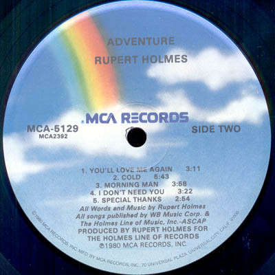 Rupert Holmes - Adventure (LP, Album, Glo) (Mint (M)) - Image 5