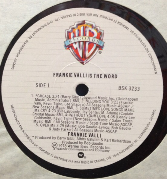 Frankie Valli - ...Is The Word (LP, Album) (Mint (M)) - Image 3