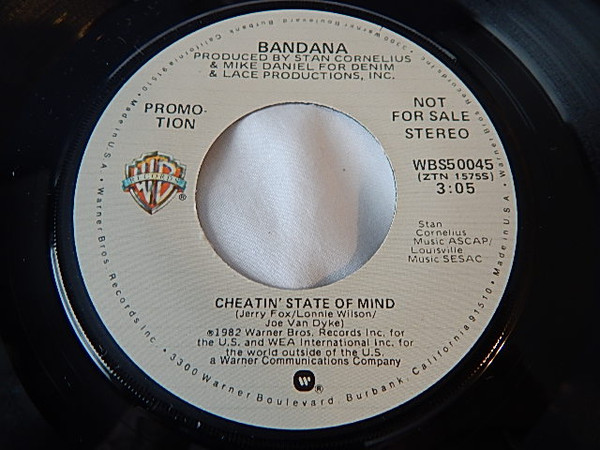 Bandana (3) - Cheatin' State Of Mind (7", Single) (Very Good Plus (VG+))