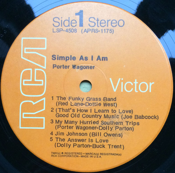 Porter Wagoner - Simple As I Am (LP, Album, Ind) (Mint (M)) - Image 3