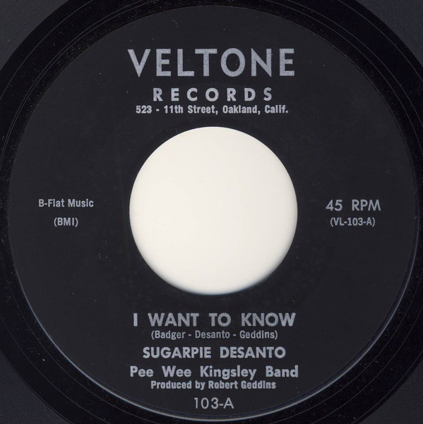 Sugar Pie DeSanto, Pee Wee Kingsley Band, Pee Wee Kingsley - I Want To Know / Baby It Ain't Right (7", Styrene) (Fair (F))