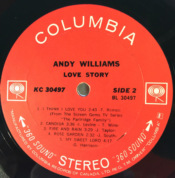 Andy Williams - Love Story (LP, Album) (Mint (M)) - Image 4
