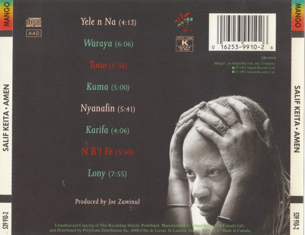 Salif Keita - Amen (CD, Album) (Near Mint (NM or M-)) - Image 3