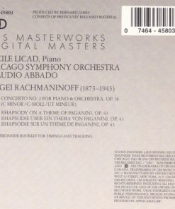 Alternative view of Sergei Vasilyevich Rachmaninoff, Cecile Licad, Chicago Symphony Orchestra, Claudio Abbado - Piano Concerto No. 2 / Rhapsody On A Theme Of Paganini (CD, Album, RE) (Near Mint (NM or M-))