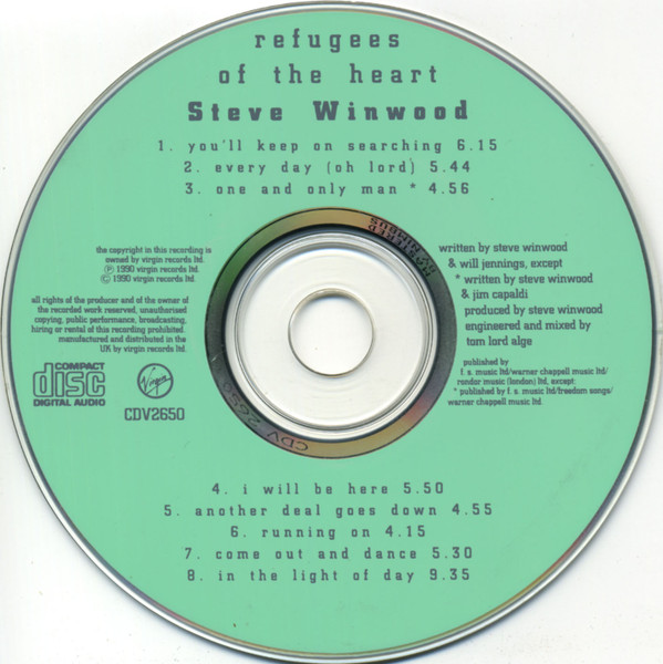 Steve Winwood - Refugees Of The Heart (CD, Album) (Near Mint (NM or M-)) - Image 2