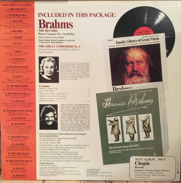 Johannes Brahms - The Piano Concerto No. 2 In B Flat (LP, Album) (Mint (M)) - Image 2