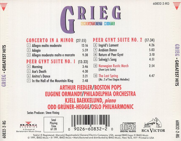Various - Grieg Greatest Hits (CD) (Near Mint (NM or M-)) - Image 2