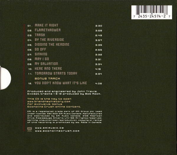 Econoline Crush - Brand New History (CD, Album, Sli) (Mint (M)) - Image 3