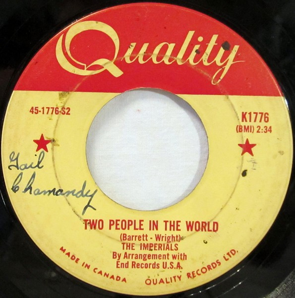 Little Anthony & The Imperials - Tears On My Pillow / Two People In The World (7") (Very Good Plus (VG+)) - Image 2