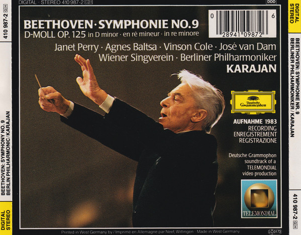 Ludwig Van Beethoven - Herbert Von Karajan - Berliner Philharmoniker - Symphonie No. 9 (CD, Album) (Near Mint (NM or M-)) - Image 2