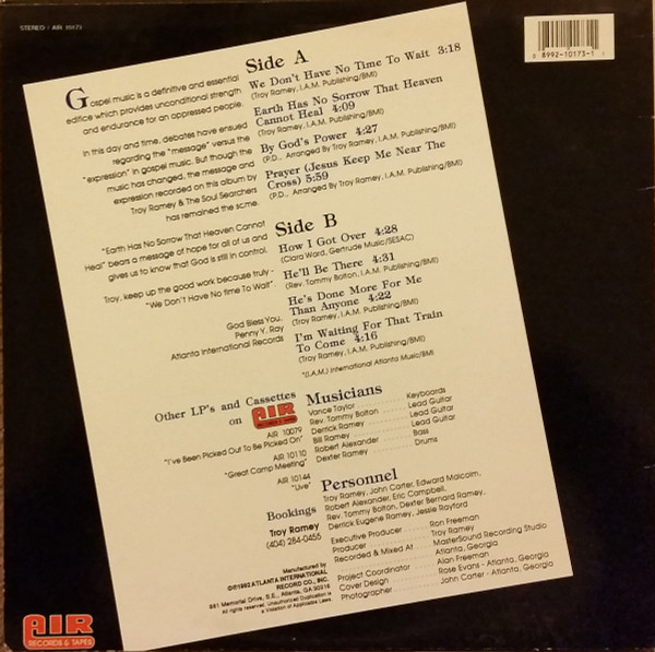 Troy Ramey & The Soul Searchers - Earth Has No Sorrow... (LP) (Mint (M)) - Image 2