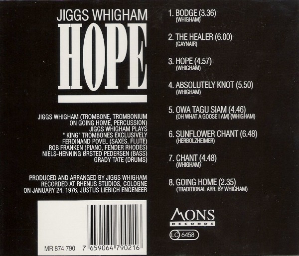Jiggs Whigham - Hope (CD, Album) (Near Mint (NM or M-)) - Image 2